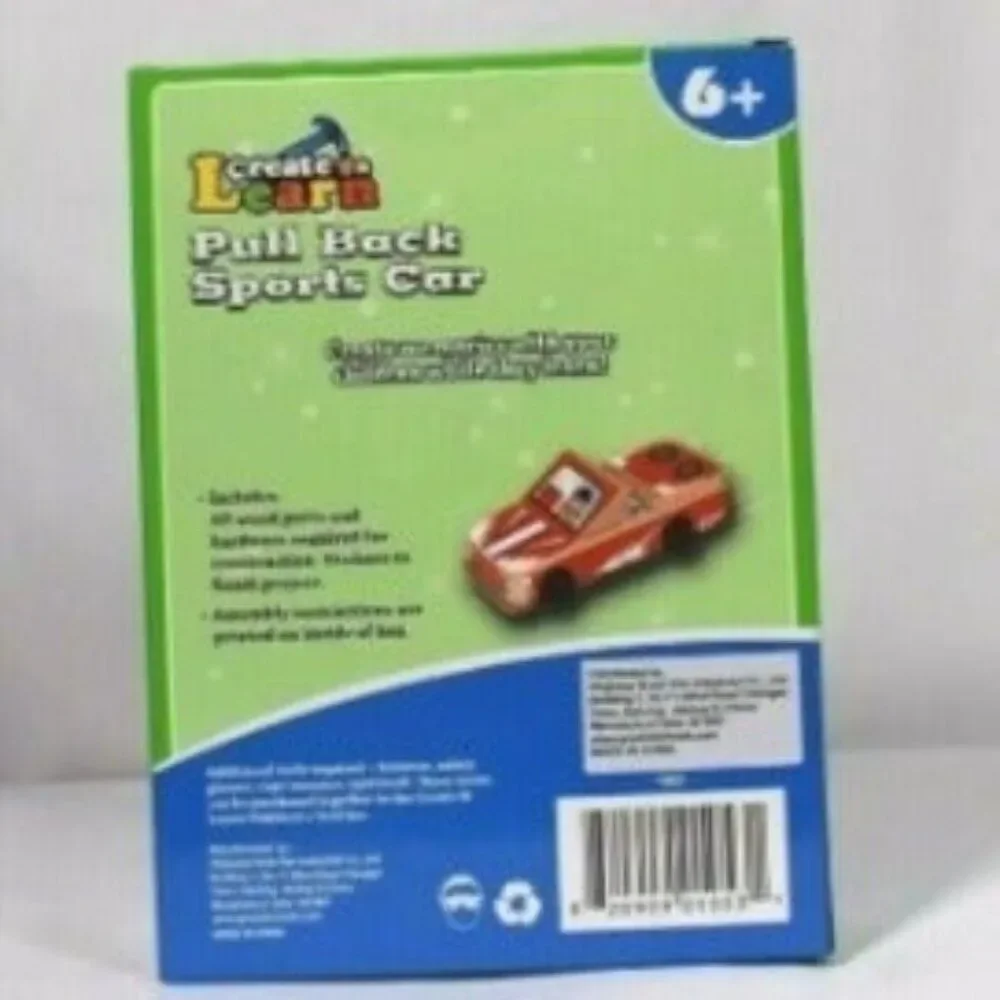 Create & Learn Pull Back Sports Car Toy New
